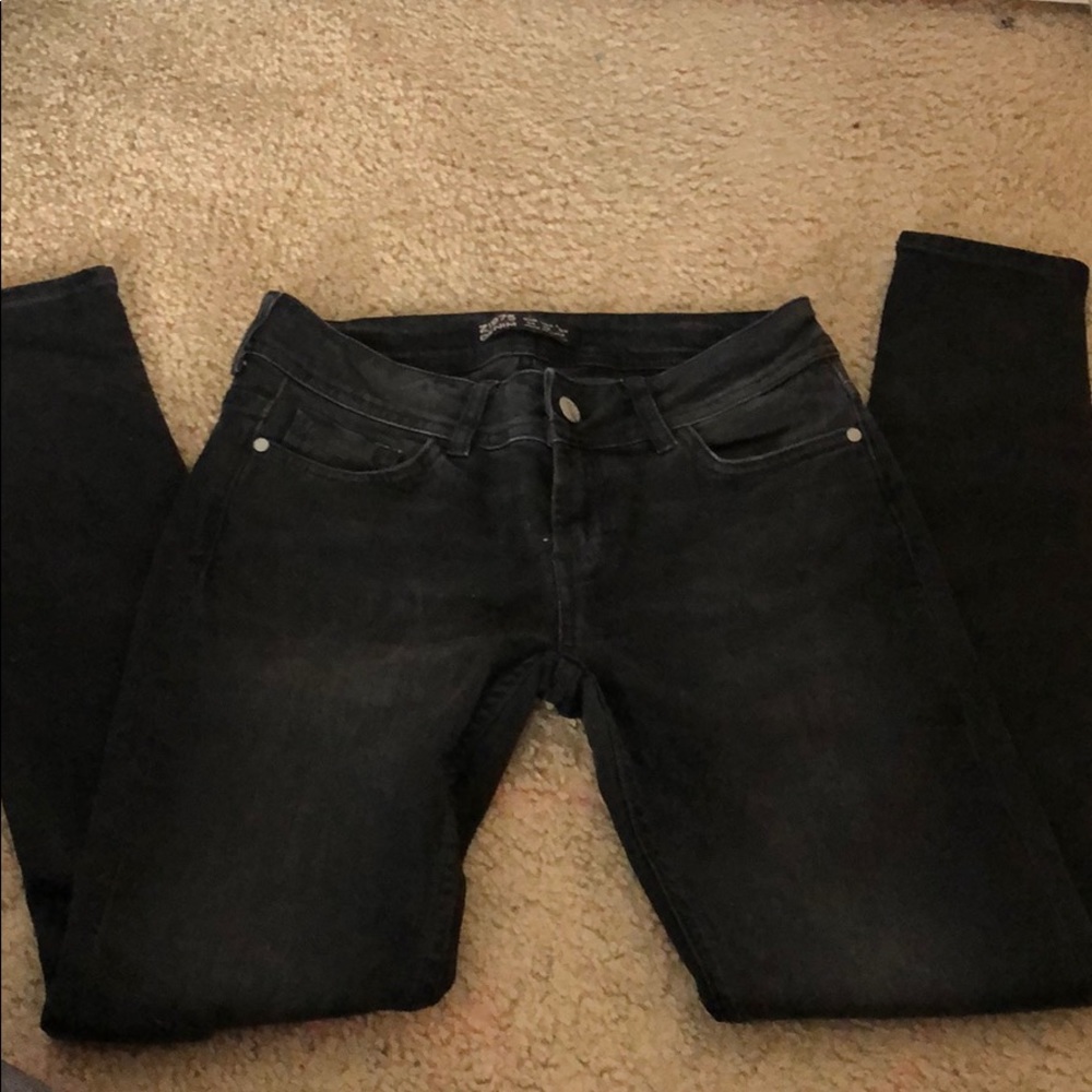 Zara distresses black skinny jeans